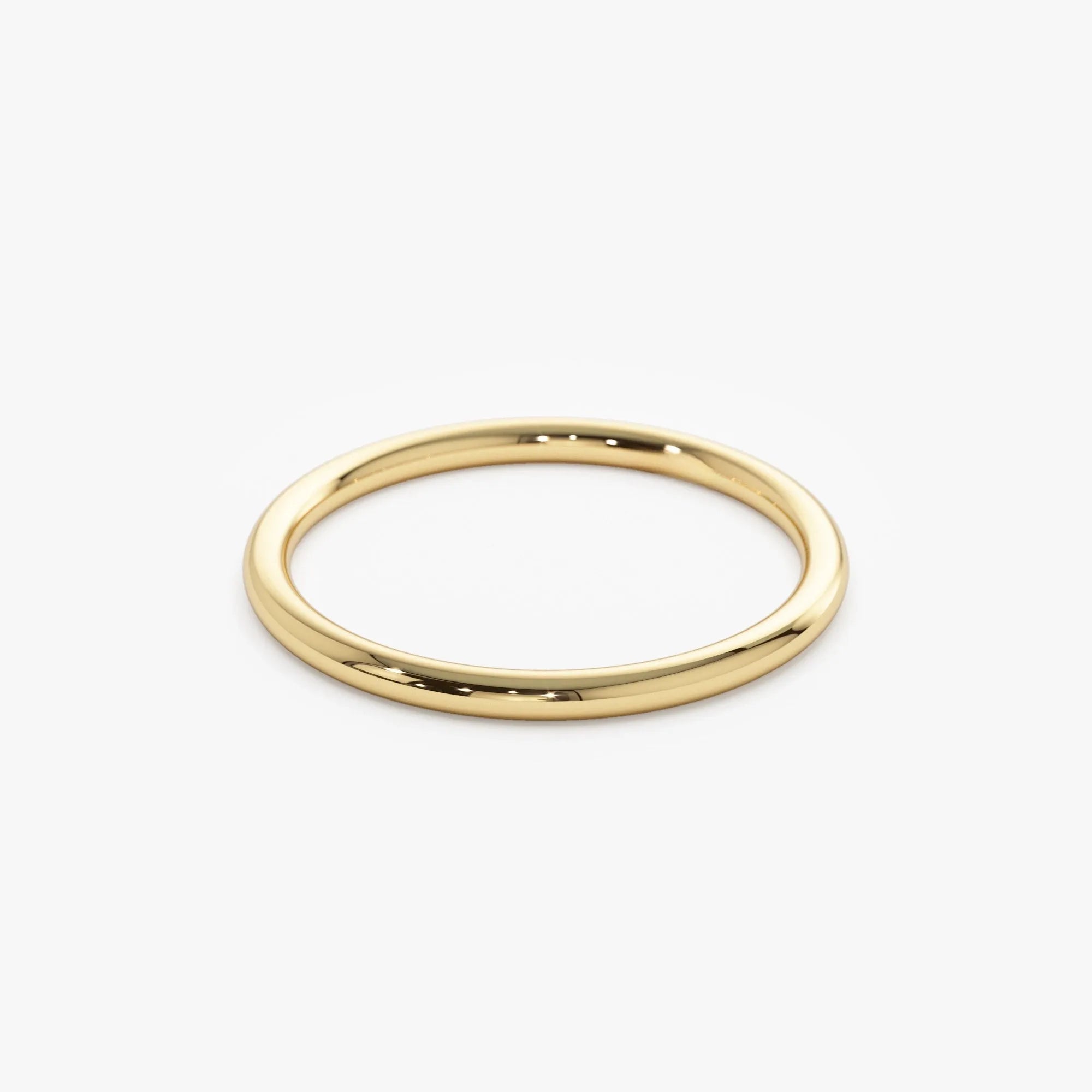 14k Solid Gold 1.5mm Minimalist Thin Stackable Wedding Band Ring