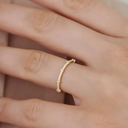 14k Gold Round Diamond 0.25 ctw Stacking Wedding Band
