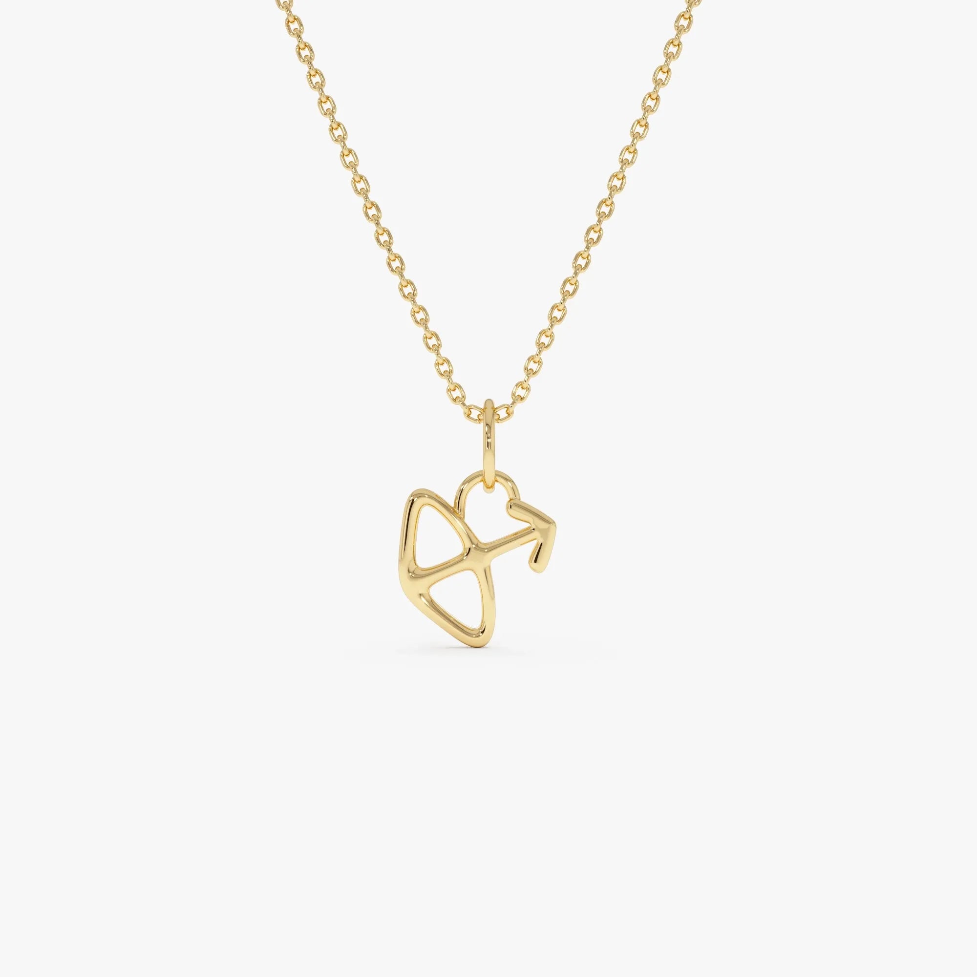 14k Solid Gold Sagittarius Zodiac Charm Pendant Necklace