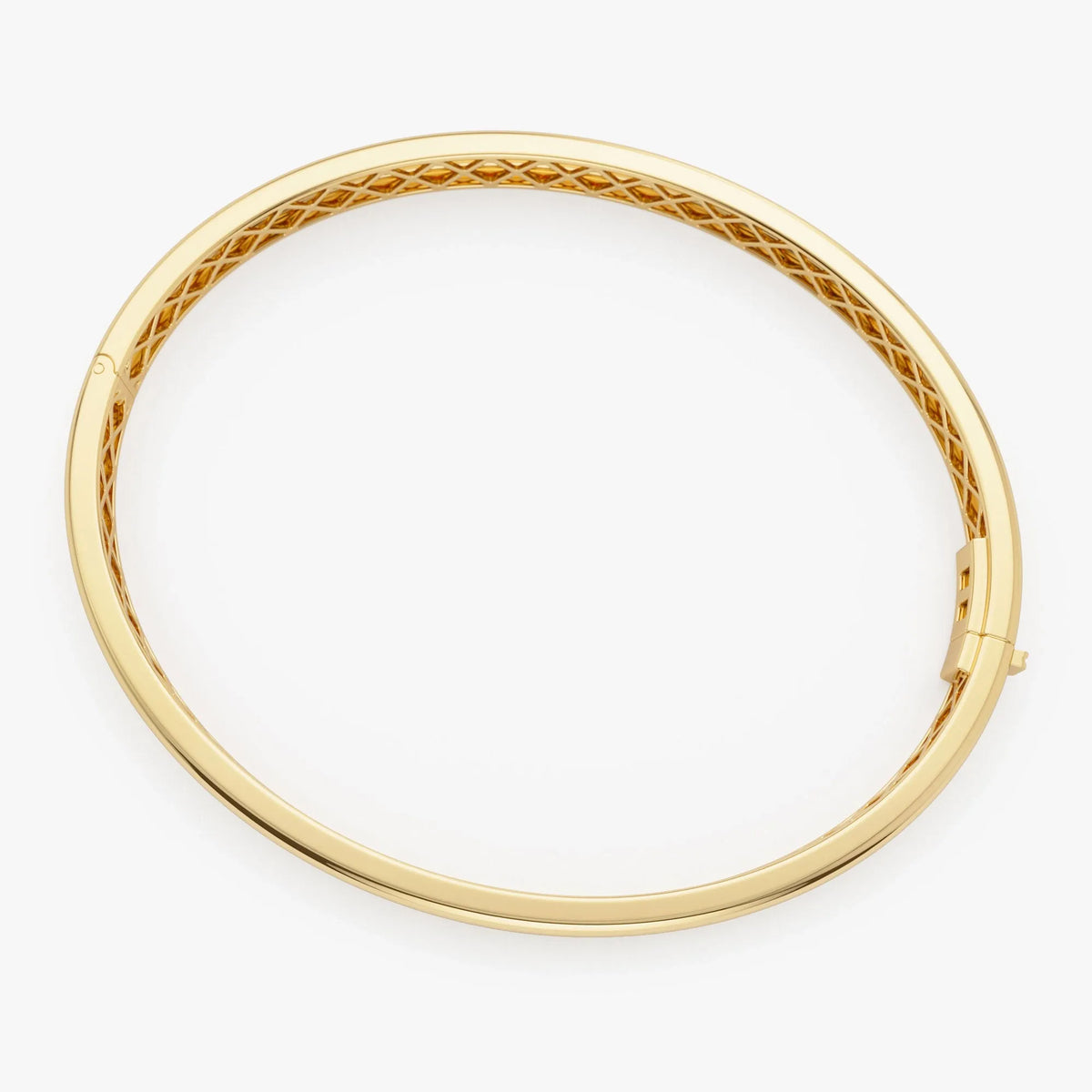 14K Solid Gold Wide Double Row Dome Bangle Bracelet