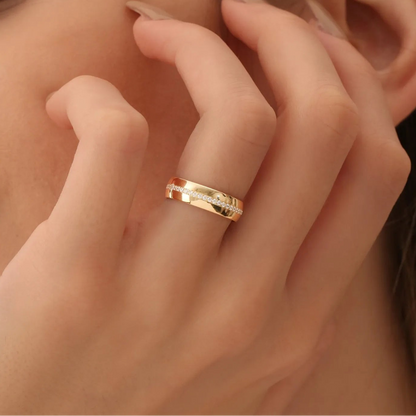 14K Solid Gold Round Diamond 0.47 Carat 5mm Wide Full Eternity Ring