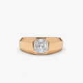 14k Solid Gold 0.40 Carat Diamond Asscher Cut Illusion Mosaic Solitaire Pinky Ring Invisible Bezel Setting