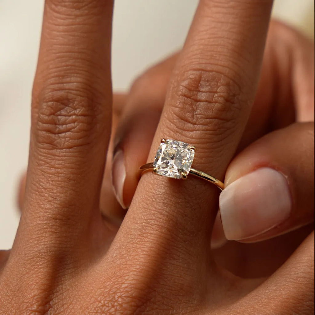 2.00 Ctw 14k Cushion Cut Lab Grown Diamond Engagement Ring - Evianne