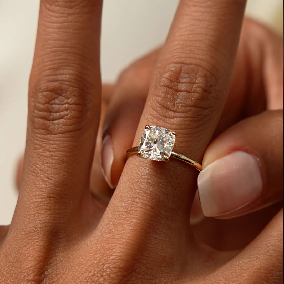 2.00 Ctw 14k Cushion Cut Lab Grown Diamond Engagement Ring - Evianne
