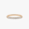 14k Gold 0.30ctw Round Diamond 9 Stone Basket Setting Wedding Ring