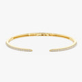 14K Solid Gold 0.50 CTW Round Diamond Cuff Bangle