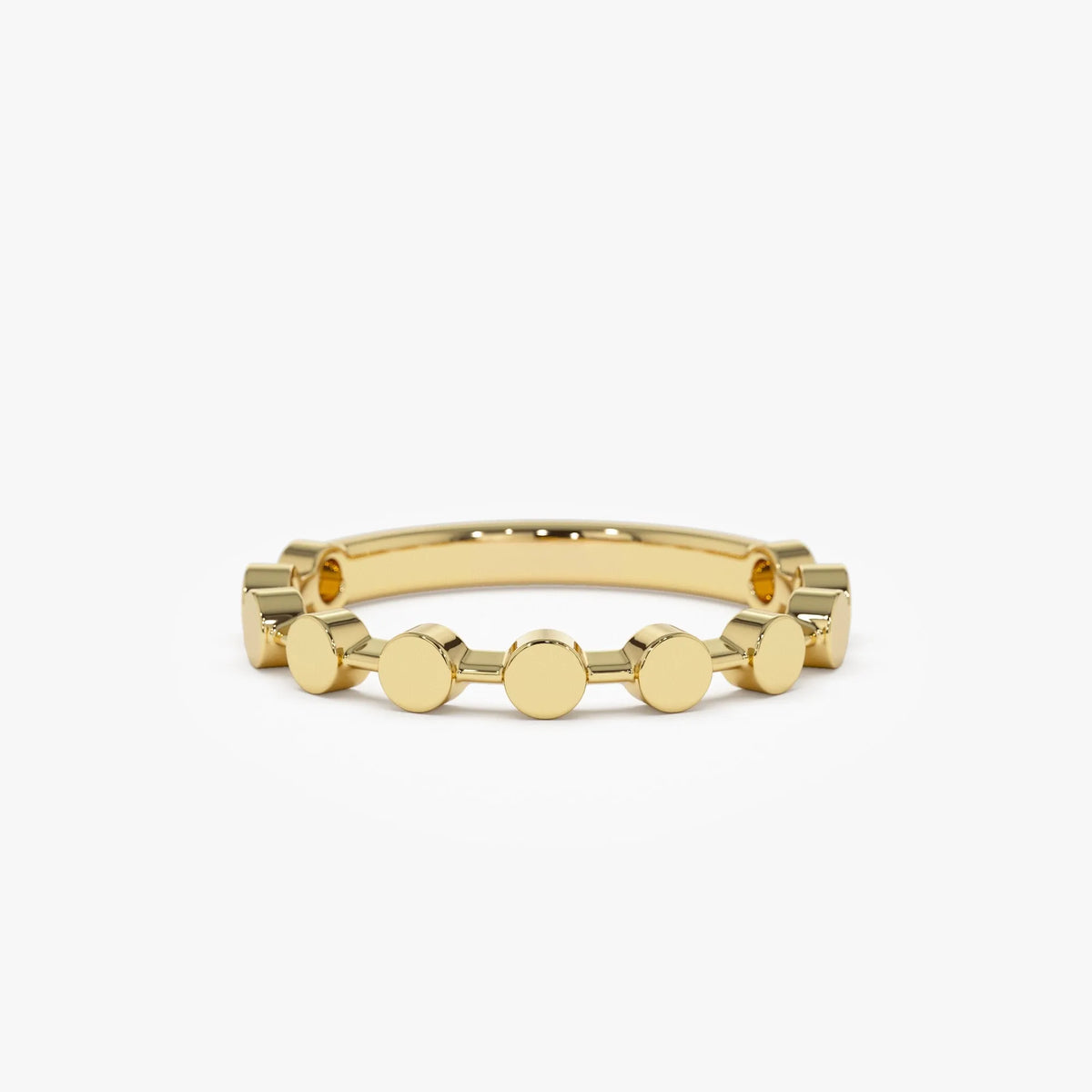 14k Solid Gold Round Circle Stackable Band Ring