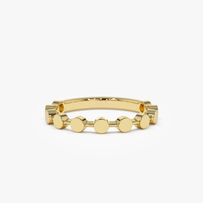 14k Solid Gold Round Circle Stackable Band Ring