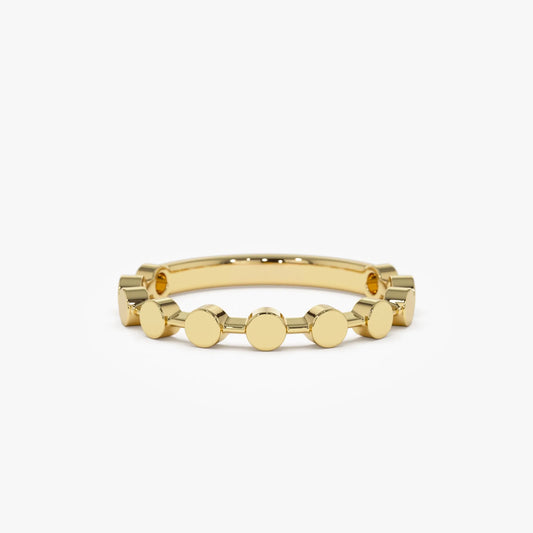 14k Solid Gold Round Circle Stackable Band Ring