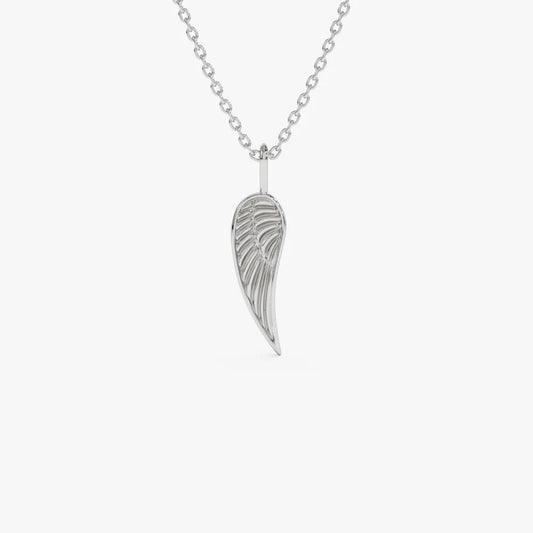 14k Solid Gold Angel Wings Pendant Necklace