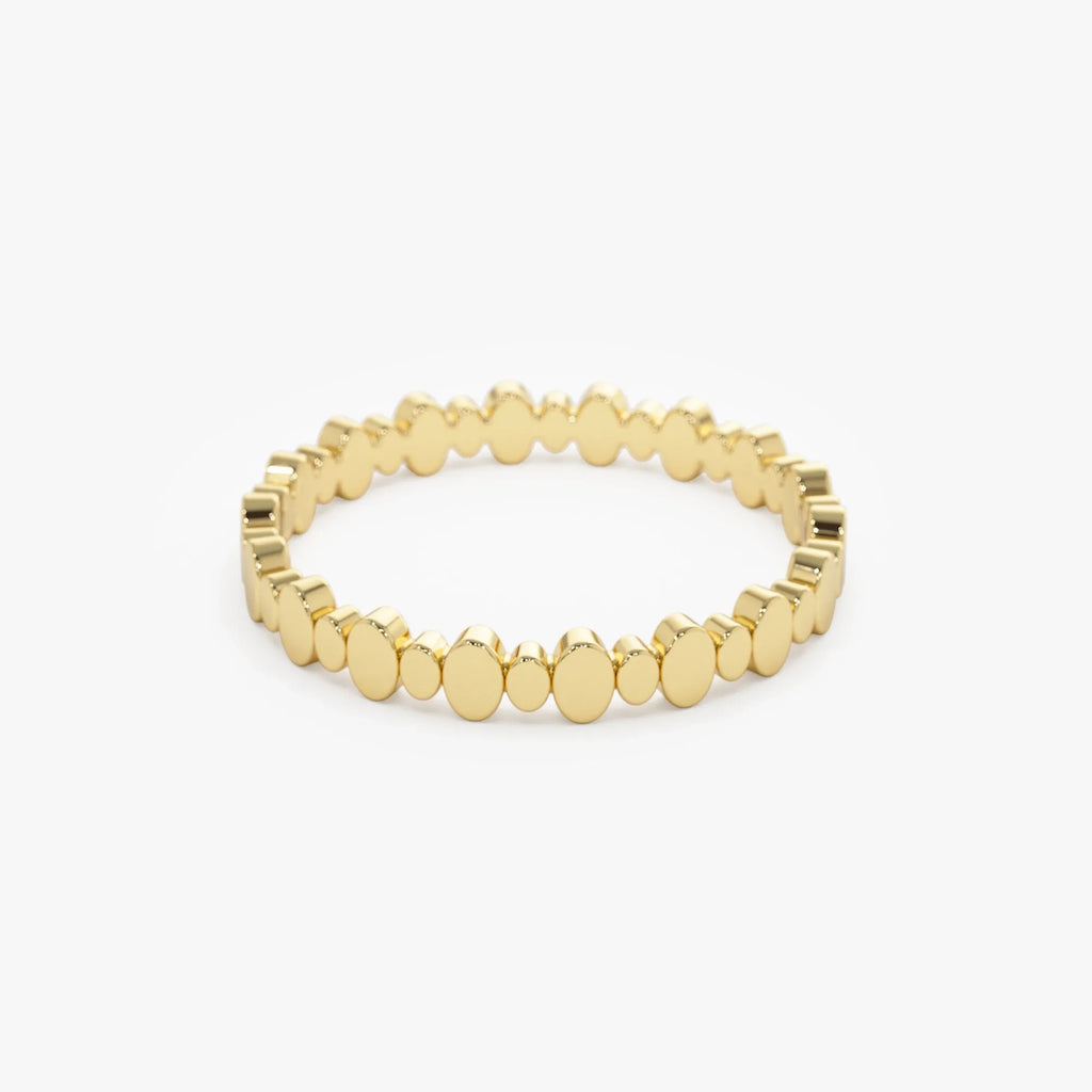 14k Solid Gold Alternating Size Oval Stackable Band Ring