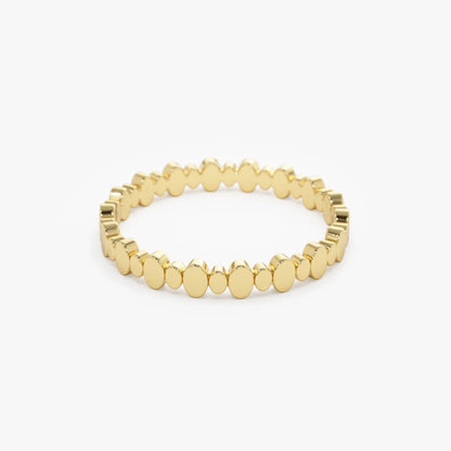 14k Solid Gold Alternating Size Oval Stackable Band Ring