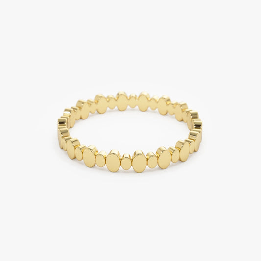 14k Solid Gold Alternating Size Oval Stackable Band Ring
