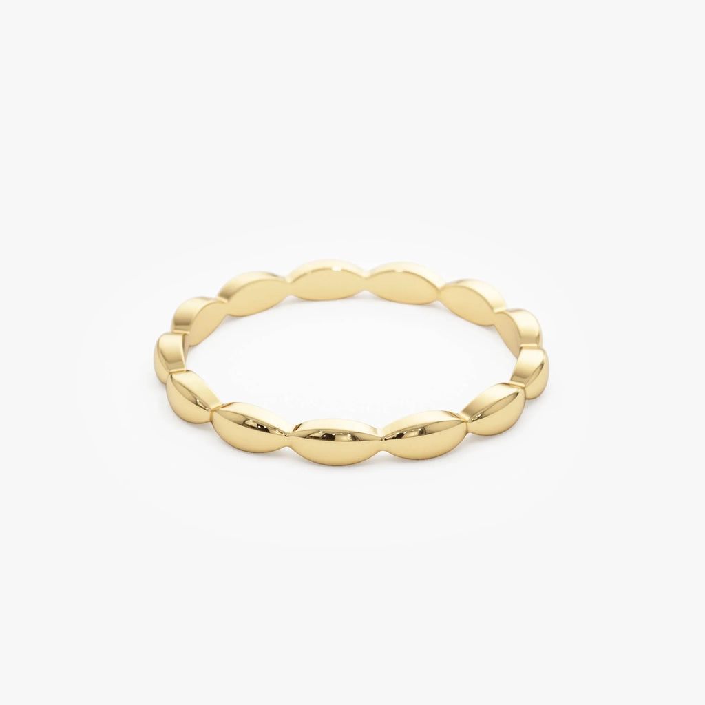 14k Gold Marquise Shape Ring 1.85mm Wide Minimalist Band