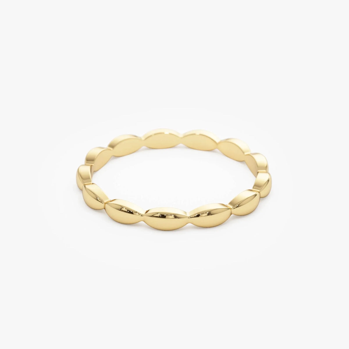 14k Gold Marquise Shape Ring 1.85mm Wide Minimalist Band