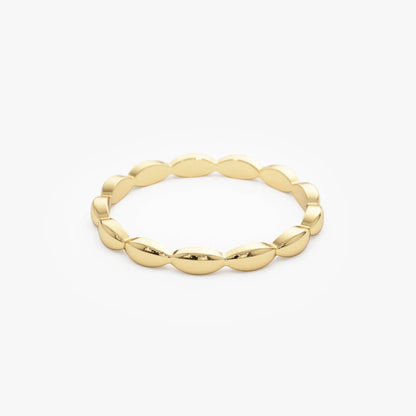 14k Gold Marquise Shape Ring 1.85mm Wide Minimalist Band