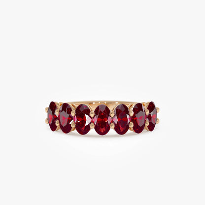 14k Gold Ruby Oval Cut Basket Setting Ring 2.70 ctw