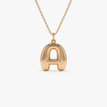 14k Solid Gold Balloon Initial Letter Pendant
