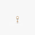 14k Gold Diamond Dangle Hoop Earring Charm 0.08 ctw