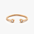14K Gold Round Diamond 0.06 CTW Double Bezel Set Open Band Ring