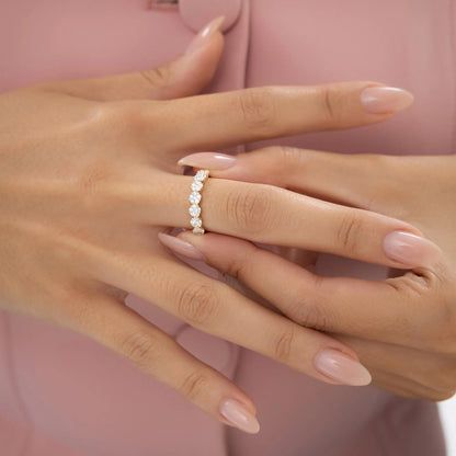 14K Solid Gold Round Diamond 0.50 Carat Illusion Setting Wedding Ring