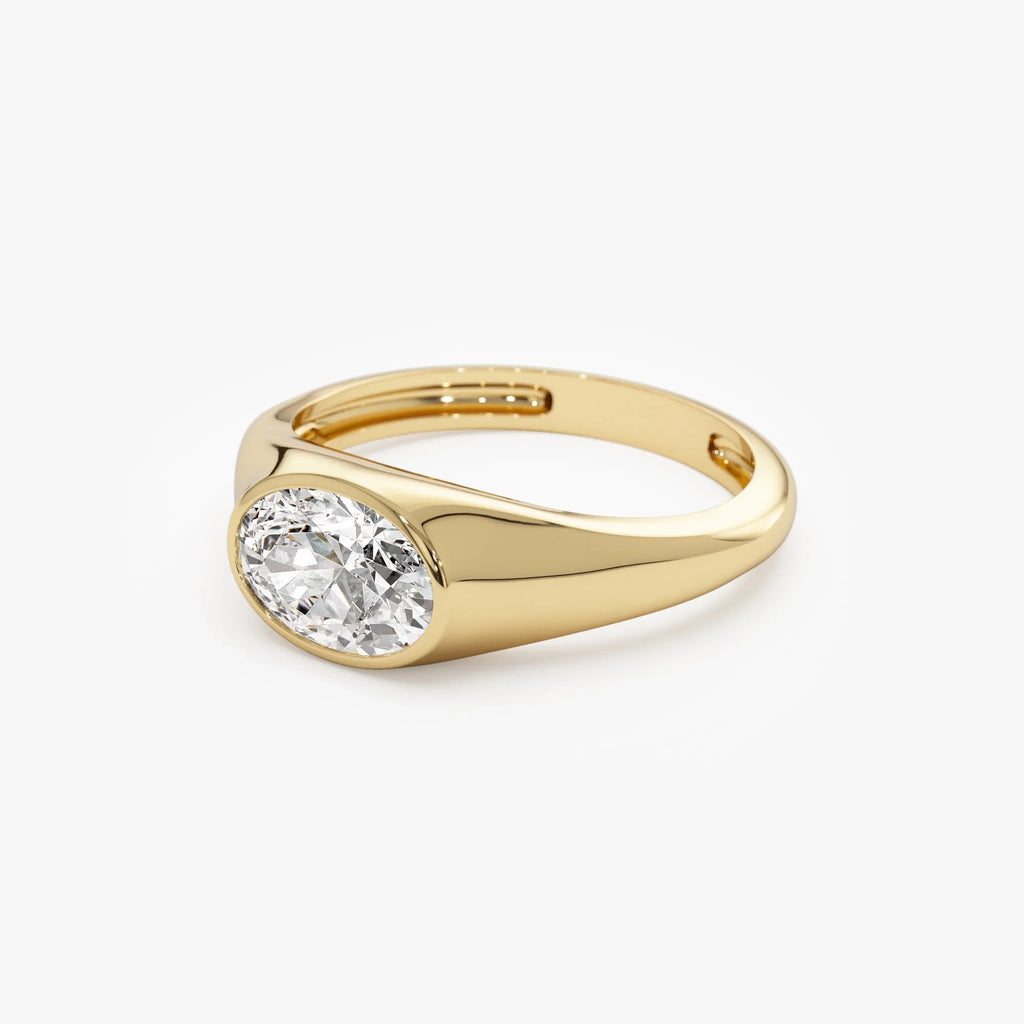 14k Gold 1.00 ctw Oval Lab Grown Diamond Amira Ring