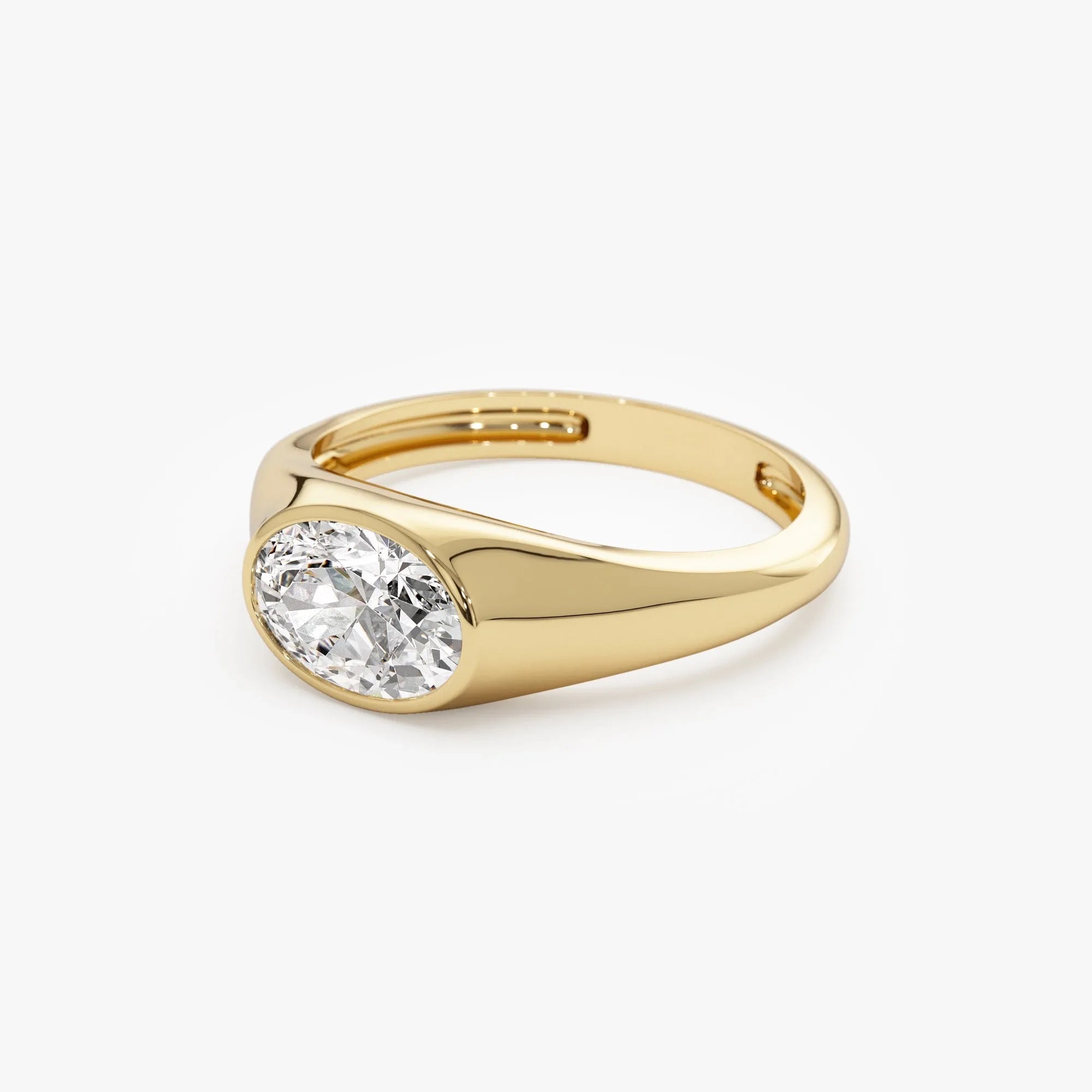 14k Gold 1.00 ctw Oval Lab Grown Diamond Amira Ring