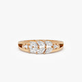 14k Gold Marquise and Round Diamond Leaf Style Ring 0.39 CTW