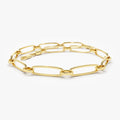 14K Solid Gold Oval Link Chain Statement Bracelet