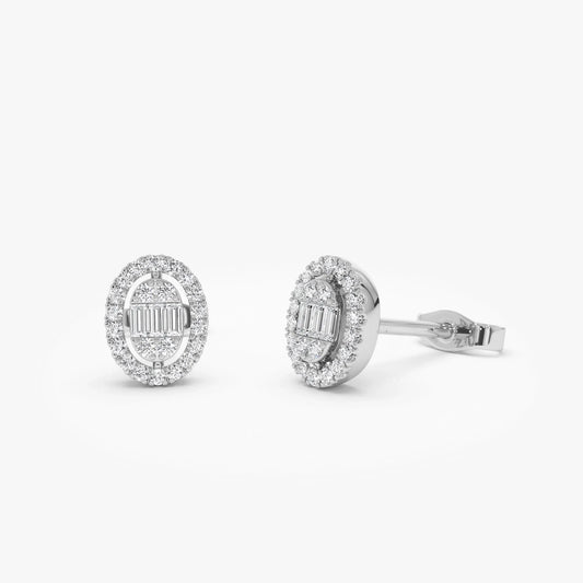14k Gold Diamond Baguette and Round Cut Crossover Ring 0.25 ctw