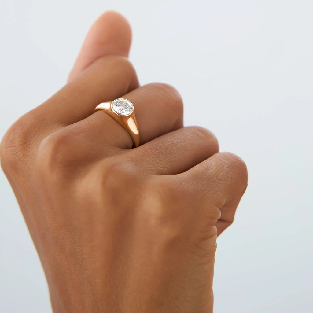 14k Gold Lab Grown Diamond Round Ring 1.00 ctw Alina