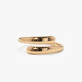 14k Solid Gold Plain Crossover Statement Ring