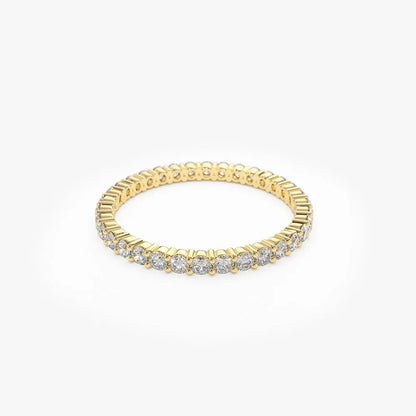 14k Gold 0.95ctw Round Diamond Prong Setting Eternity Ring