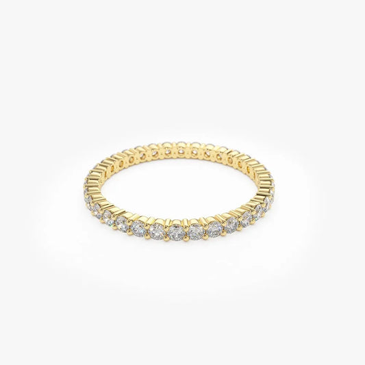 14k Gold 0.95ctw Round Diamond Prong Setting Eternity Ring
