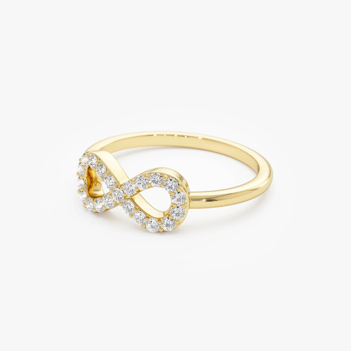 14k Gold 0.20 ctw Round Diamond Infinity Symbol Ring