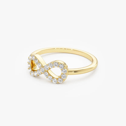 14k Gold 0.20 ctw Round Diamond Infinity Symbol Ring