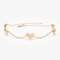14k Solid Gold Five Dangle Heart Bracelet with Charms