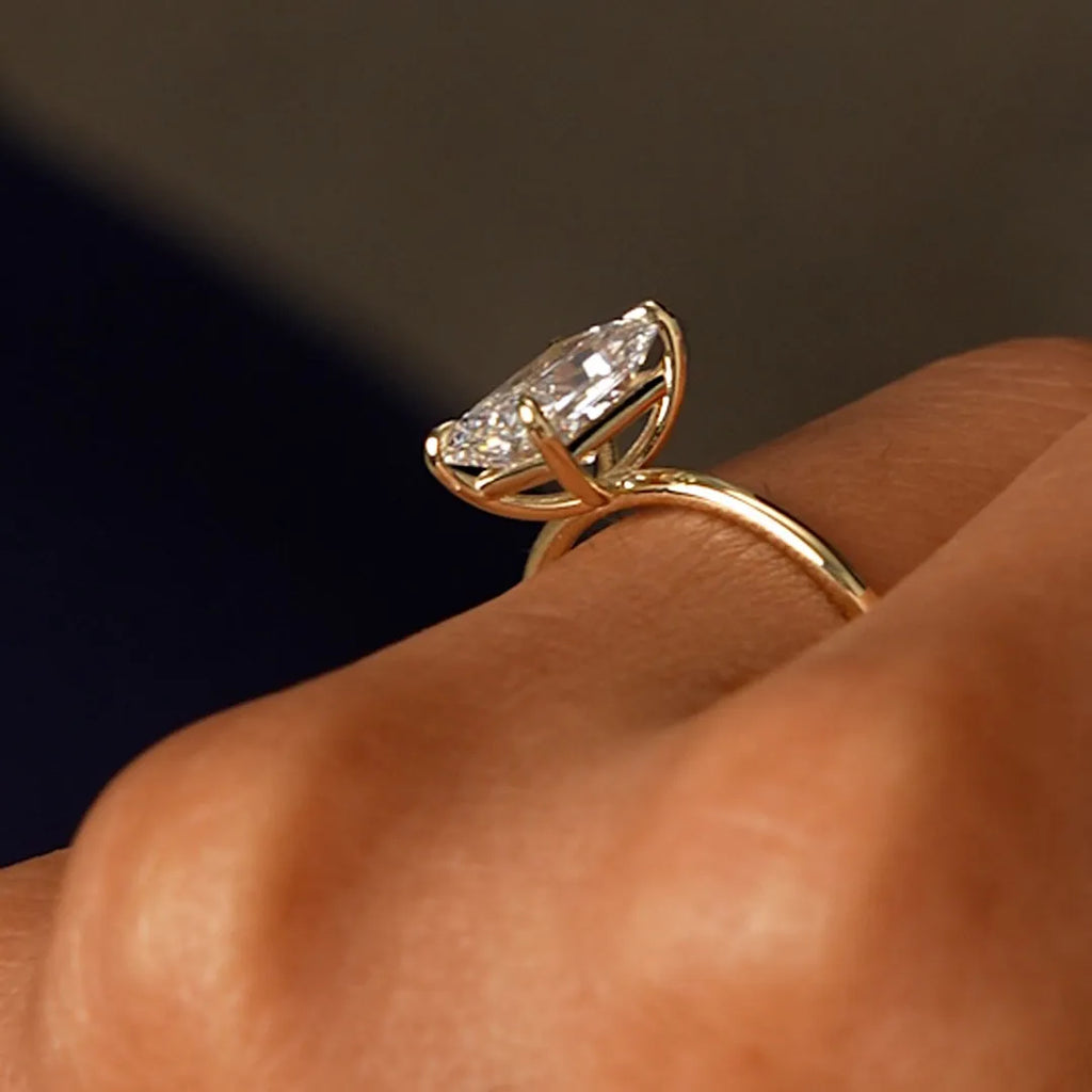 14k Gold Lab Grown Diamond 2.00 Carat Radiant Cut Prong Setting Engagement Ring Corinne