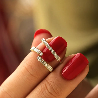 14k Solid Gold 0.22ctw Baguette Diamond Wedding Band Ring