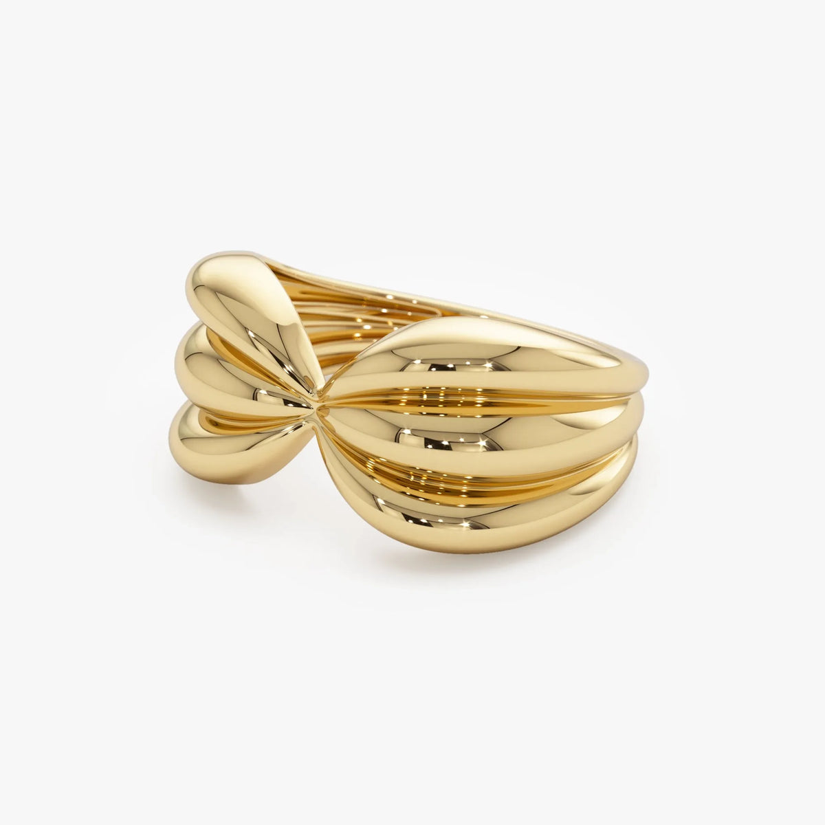 14k Solid Gold Bold Sculpted Dome Ring