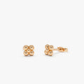 14k Solid Gold Bubble Cluster Stud Earrings 5mm Minimalist Geometric Design