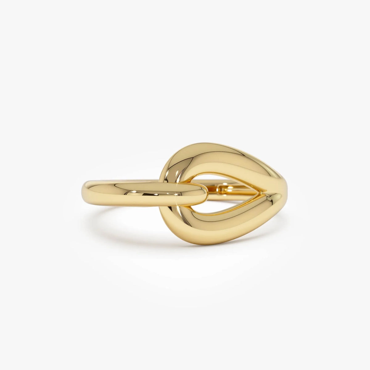 14k Gold Modern Knot Ring Wide Graduated Statement Band