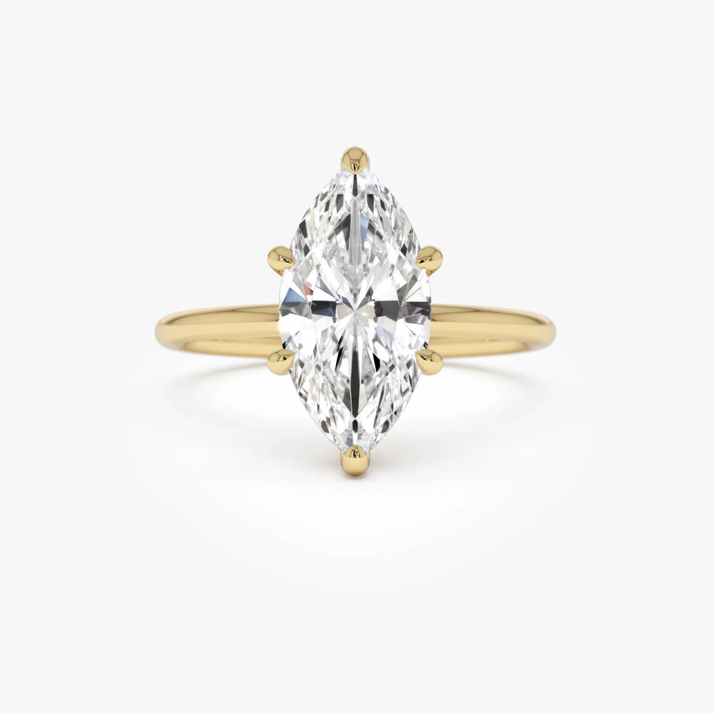 14k Gold 2.10 Ctw Marquise Lab Grown Diamond Hidden Halo Engagement Ring