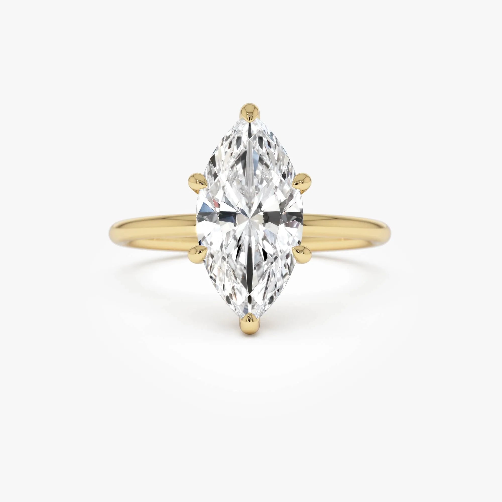 14k Gold 2.10 Ctw Marquise Lab Grown Diamond Hidden Halo Engagement Ring