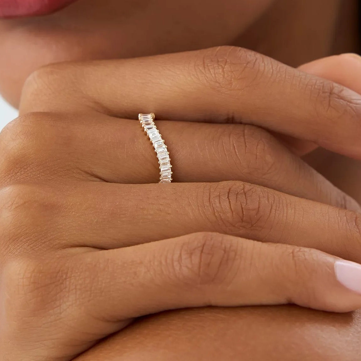 14k Gold Diamond Baguette Ring Wave Design 0.60 ctw