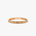 14K Solid Gold 2mm Multi Lined Minimalist Wedding Band Ring