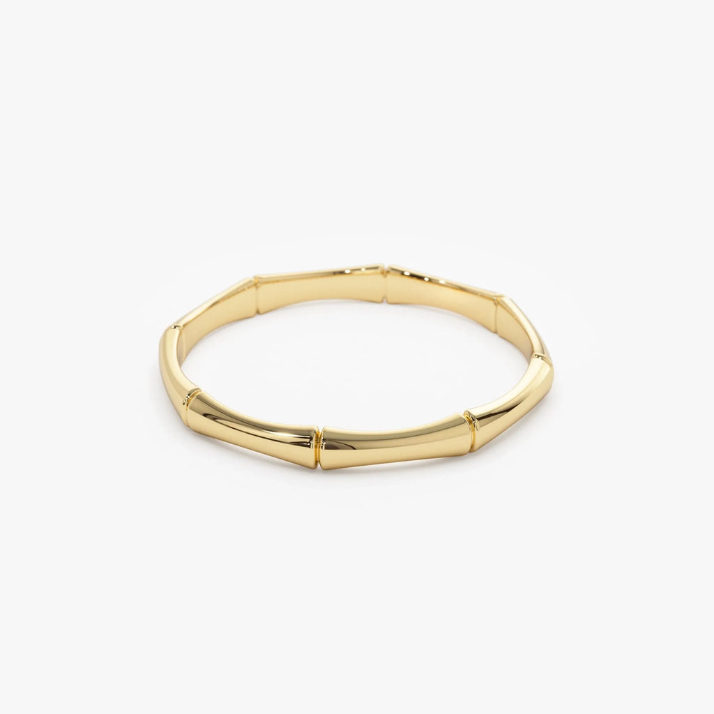 14k Solid Gold Bamboo Minimalist Stackable Band Ring