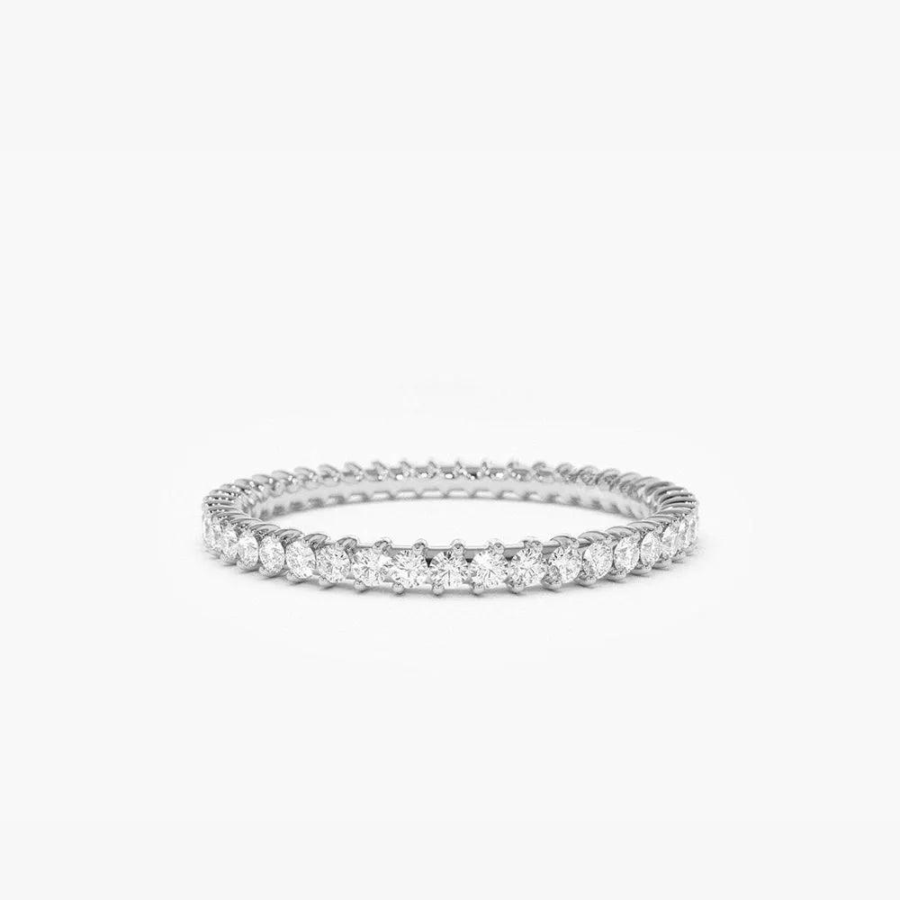 14k Gold Round Diamond Full Eternity Ring 0.75 CTW