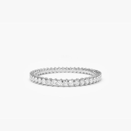 14k Gold Round Diamond Full Eternity Ring 0.75 CTW
