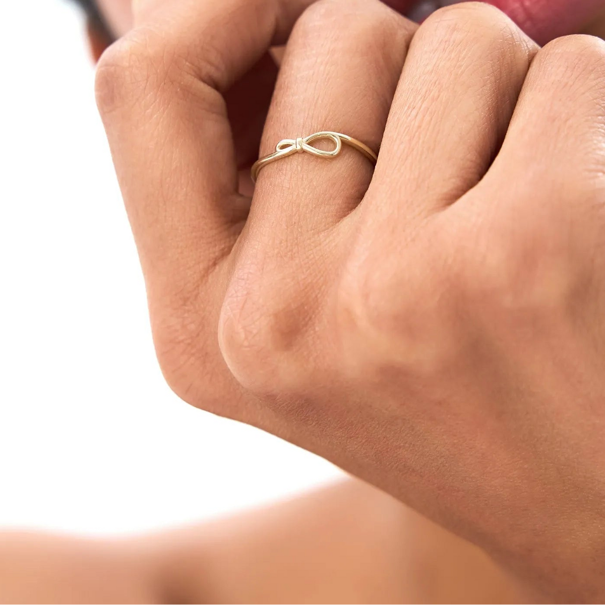 14k Gold Infinity Knot Ring 4.1mm Wide Minimalist Band